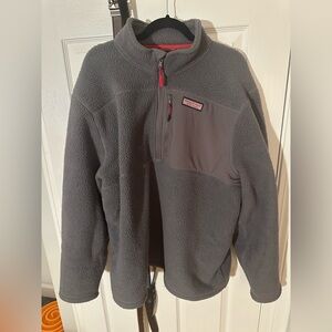 VINEYARD VINES 1/4 Zip Sherpa Pullover~XXL Gray Fleece